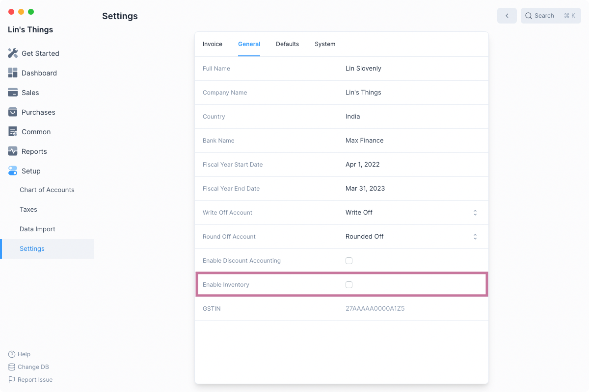Journal Entry Screenshot