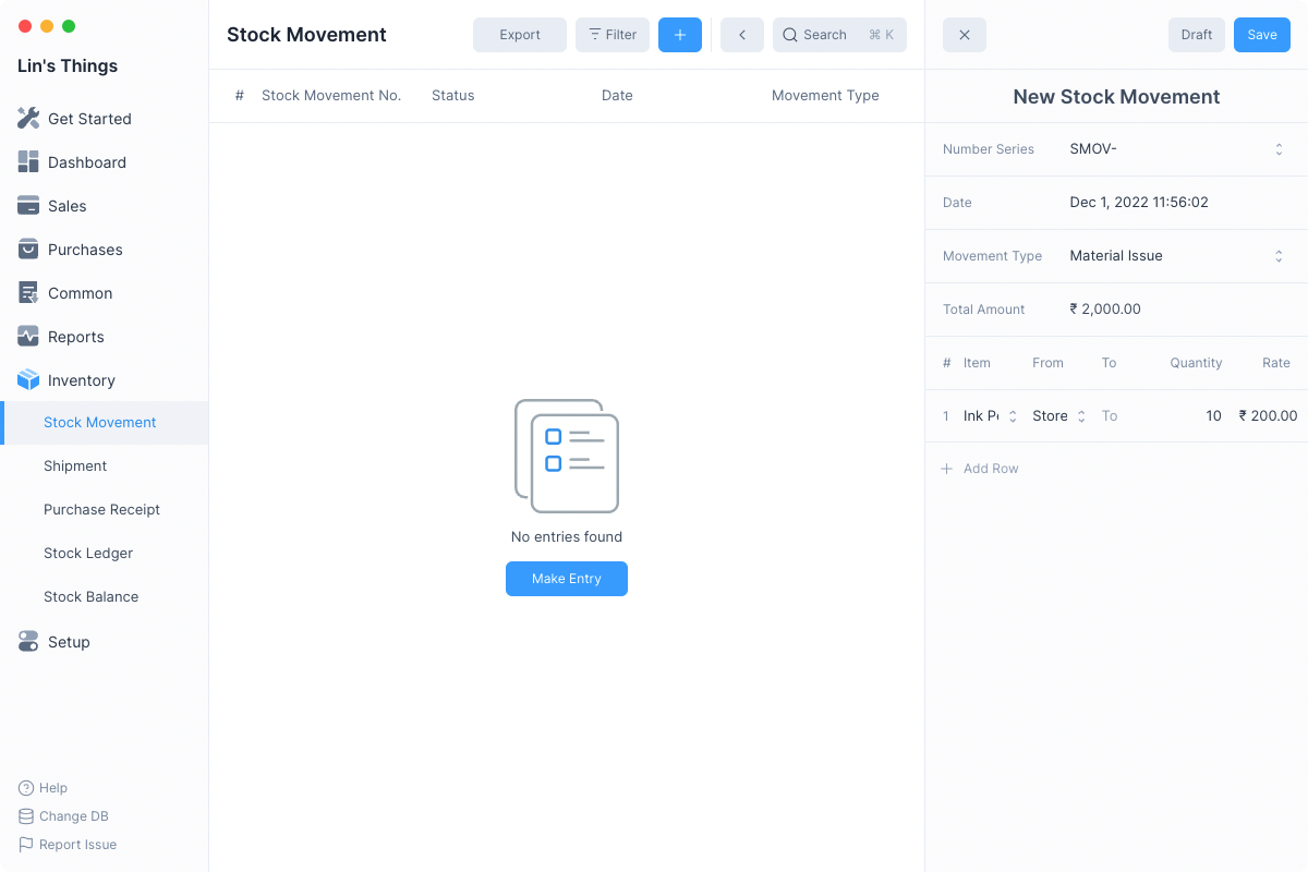 Journal Entry Screenshot